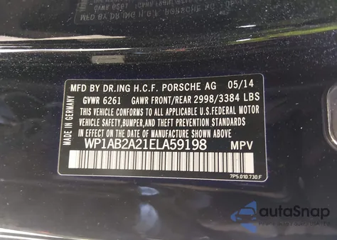 2014 Porsche Cayenne S z USA, uszkodzony, nr VIN WP1AB2A21ELA59198